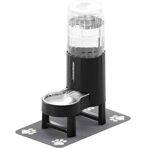 Gravity Dog Water Bowl Dispenser (Black / 9.5L+Stand+Mat)