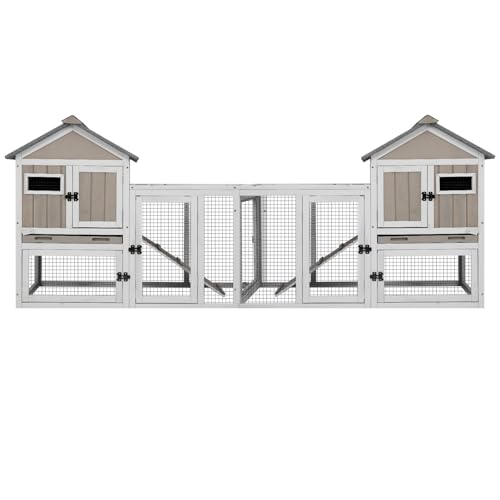 94''L Rabbit Hutch Outdoor Chicken Coop with Run (94"L x 23.6"W x 36"H)