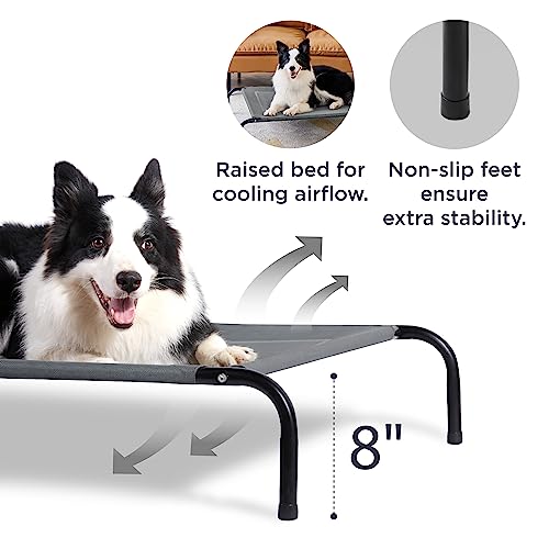 Outdoor Elevated Cooling XL Dog Bed for Extra Large Dog (Grey / 54"L x 35.4"W x 8"Th)