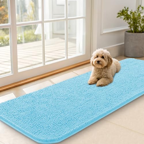 Dog Door Mat for Muddy Paws 59x20 (Blue / 59" X 20")