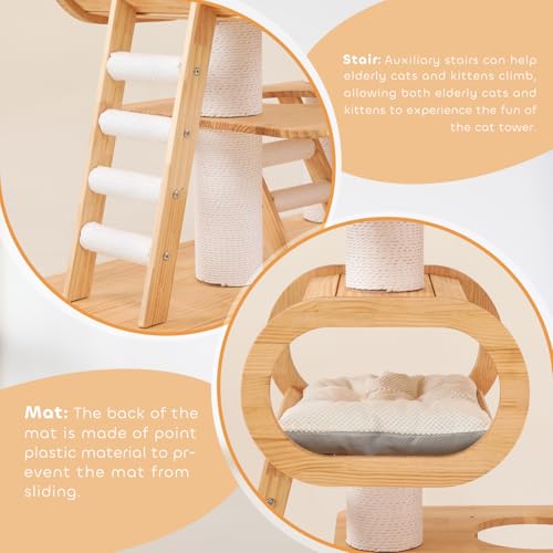 76.8'' Modern Cat Tree for Indoor Cats (76.8'')
