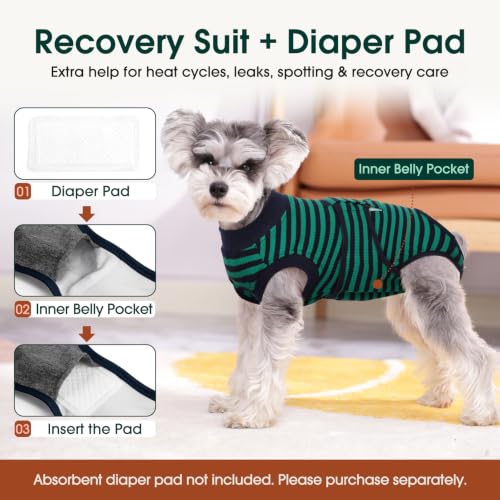 Recovery Suit for Dogs Cats (2x-large (Back:24.8-29.5'', Weight:70+ Lb) / Forest Stripe)