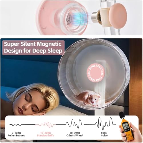 Super Silent Hamster Wheel 12 Inch (Peach Pink / Large(12 inch))