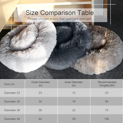 Dog Bed Cat Calming Bed (Camel / 44.0"L x 44.0"W x 7.0"Th)