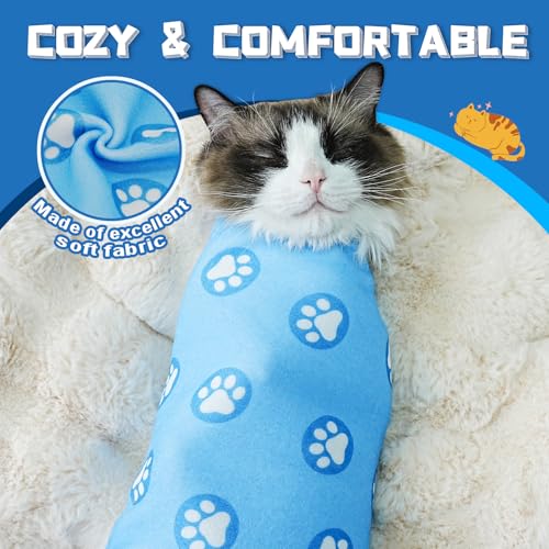 Cat Grooming Wrap for Nail Trimming (XL-31.5in ( Weight:＜ 25lbs ) / BluePaw)