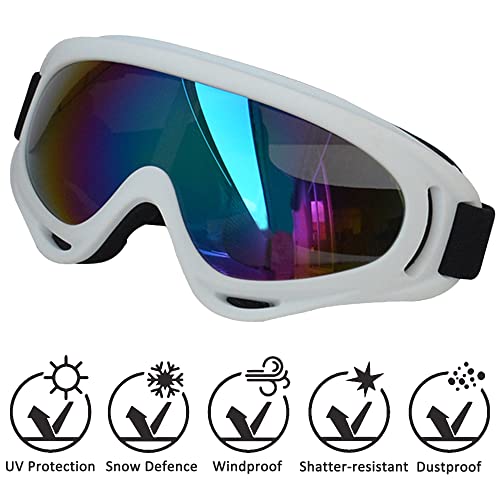 Large Dog Sunglasses (White Frame&Colorful Lens&L)