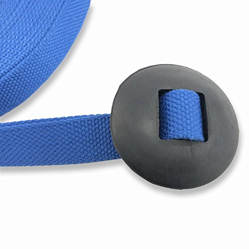 35' Flat Cotton Web Lunge Line with Bolt Snap & Rubber Stop (Sapphire / 35')