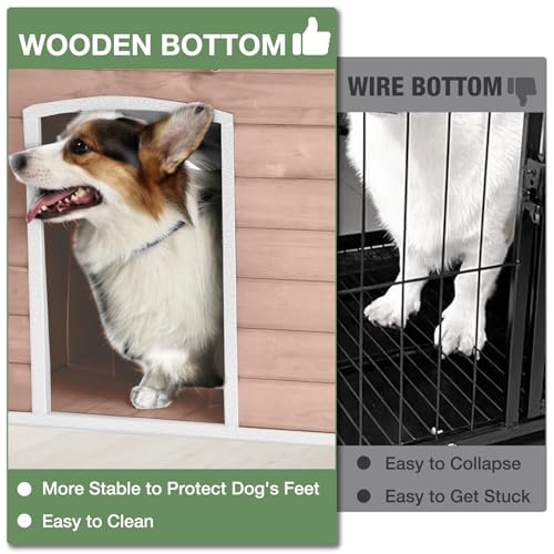 43.3’’ Large Dog House Outdoor Weatherproof Dog Kennel with Upgraded Thickened Metal Frame (Dog House)