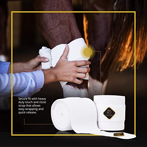 Elastic Fleece Bandages for Horses (2 Pack / White)