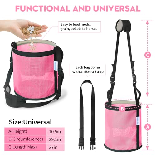 Horse Feed Bag for Grain (Pink)