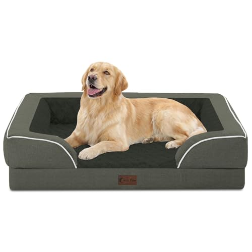 Orthopedic Washable Dog Bed for Large Dogs (Dark Green / 36.0"L x 27.0"W x 8.0"Th)