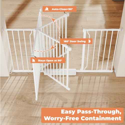29" 58" Extra Wide Baby Gate (White / 32-58"Wide, 28"Tall)