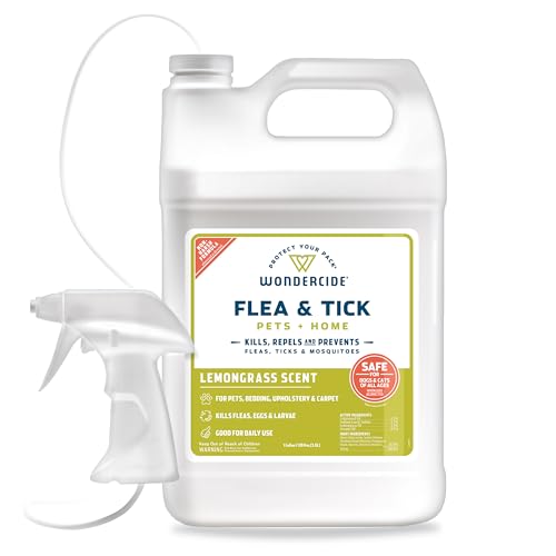 Flea Tick & Mosquito Spray for Pets & Home (128 Fl Oz / Lemongrass)