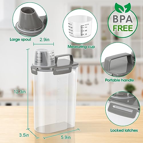 Rice Storage Container 3 to 5 Lbs (3Qt-Grey)