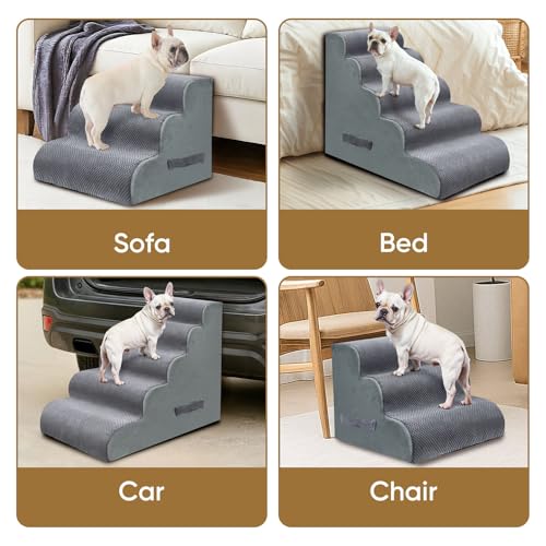 4 Step Pet Stairs for High Beds & Sofas (Grey / 4-step 19.6"H)