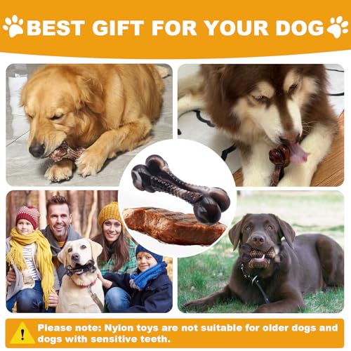 Dog Chew Toys for Aggressive Chewers (Real Bacon&Beef)