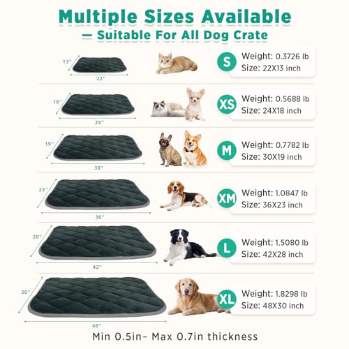Dog Bed Mat Crate Pad (24.0"L x 18.0"W x 0.7"Th" / Grey Mat)