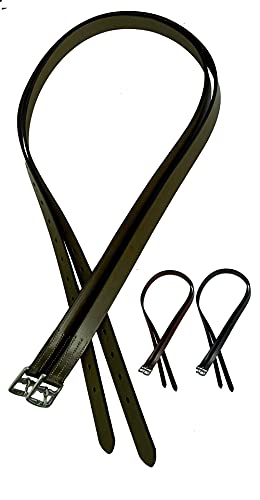 Genuine Leather English Stirrup Leathers (48 inch / Brown)