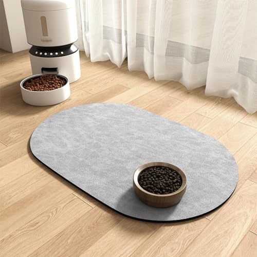 Absorbent Dog Food Mat (Lightgrey / 14"x22")
