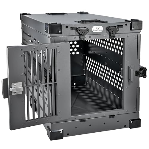 Aluminum Collapsible Dog Crate (Gray / 30.6"L x 22.8"W x 25.7"H)