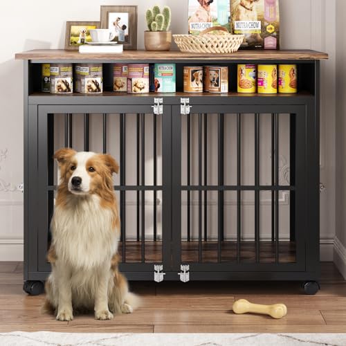 39.4" Dog Crate Furniture for Medium and Large Breed (Brown / 39.4"L x 23.6"W x 31.5"H)