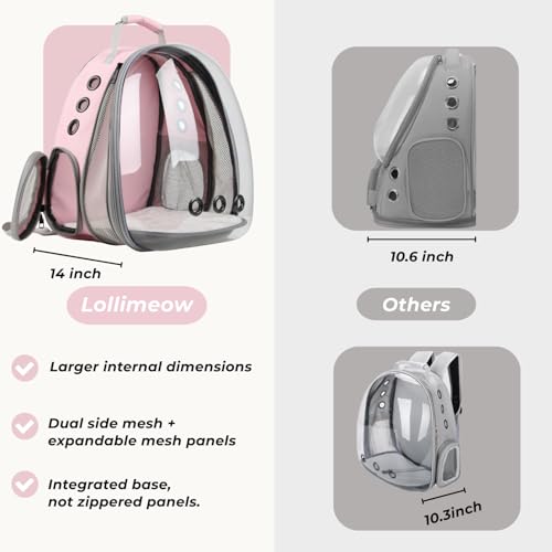 Expandable Bubble Cat Carrier Backpack (Front Expandable-Pink)