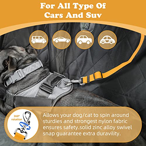 2 Pack Dog Seat Belt for Car (Yellow)