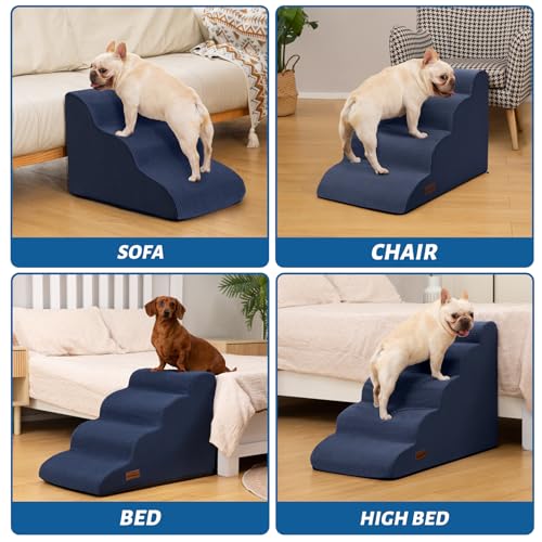 Dog Stairs for High Bed (Blue / Standard 5-Step 22.2"H)