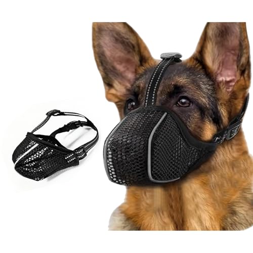 Dog Muzzle Anti Biting Mesh Soft Muzzles for Small Medium Large Dogs (M)