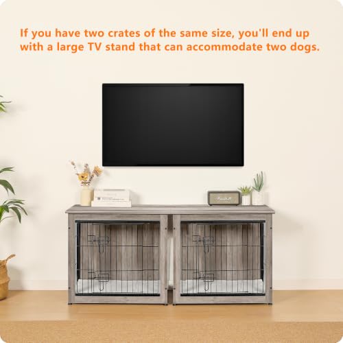 27" Dog Crate Furniture (Greige / 27.2"L x 20.1"W x 23.6"H)