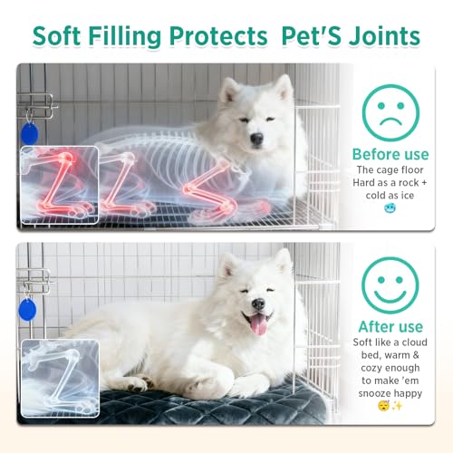 Dog Bed Mat Crate Pad (24.0"L x 18.0"W x 0.7"Th" / Grey Mat)