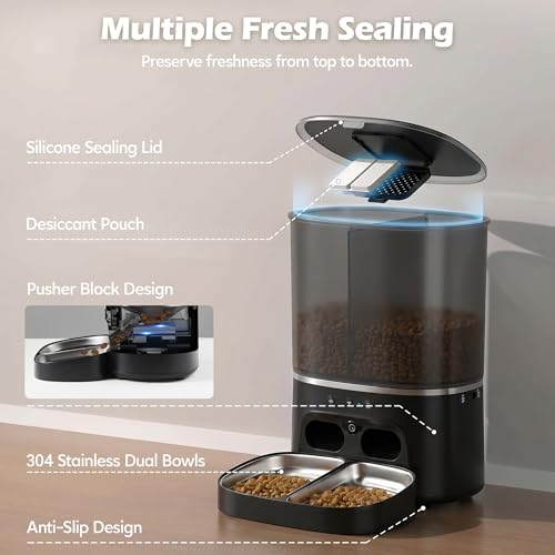 Automatic Cat Feeder with Camera (BLACK)
