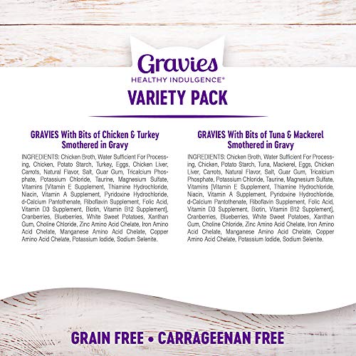 Healthy Indulgence Gravies Variety Pack Adult Wet Cat Food (3 Ounce (Pack of 8))