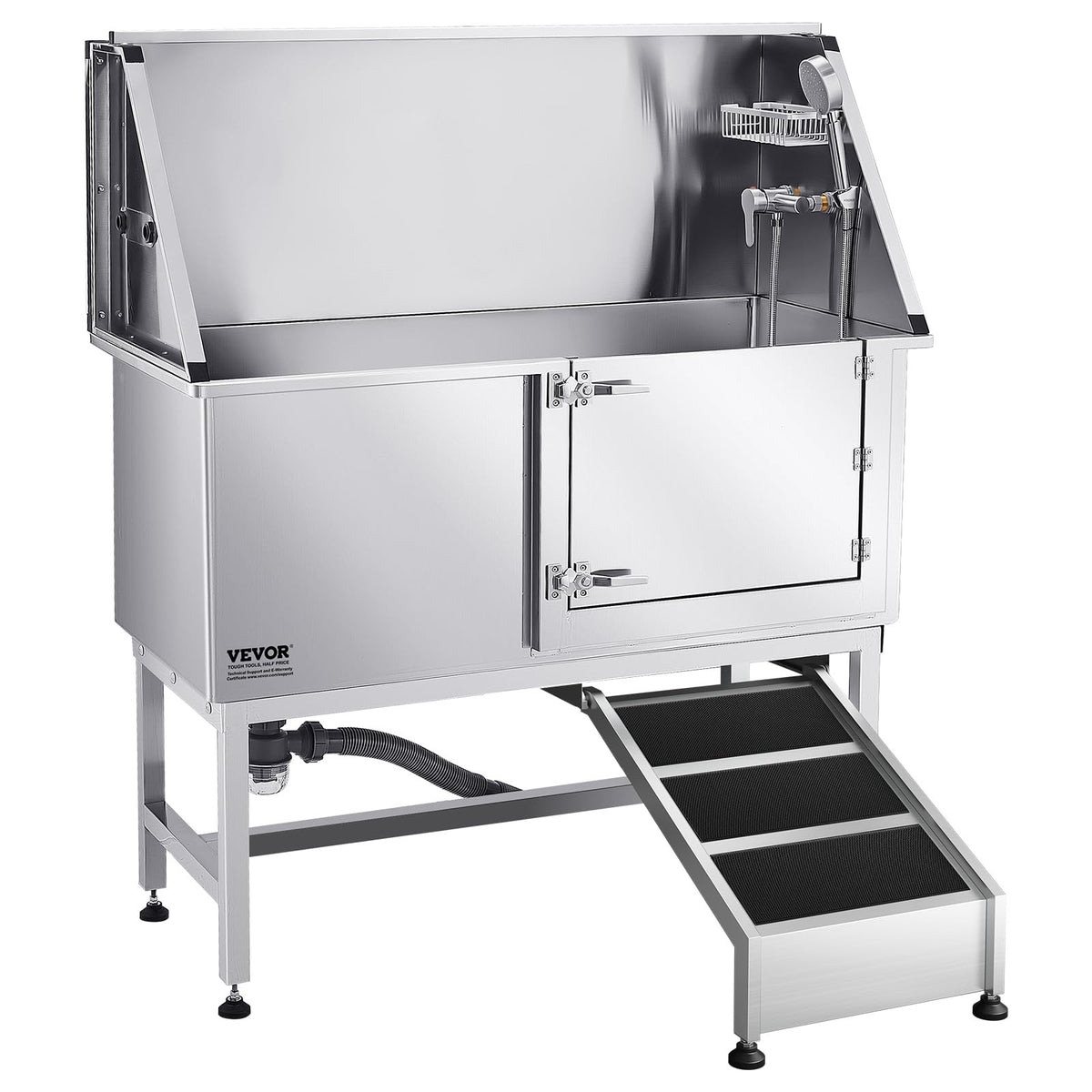Stainless Steel Dog Washing Station (Right RAMP / 50 inch)