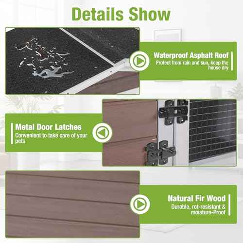 Rabbit Hutch Indoor Outdoor (Brown / 62.0"L x 22.6"W x 33.5"H)