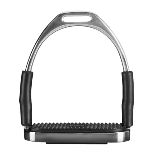 2PC Flex Stainless Steel English Saddle Stirrups with High Strength Iron Stirrups & Anti (4 Inch)