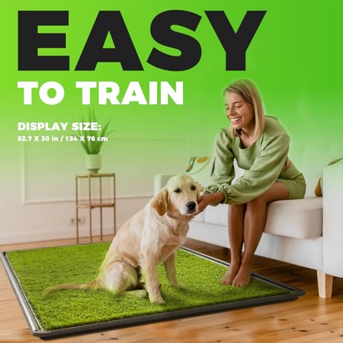 Dog Grass Pad with Tray Large (Black / 52.7 x 30")