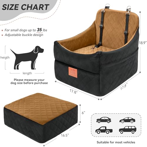 Dog Car Seat for Small (Black/Coffee)
