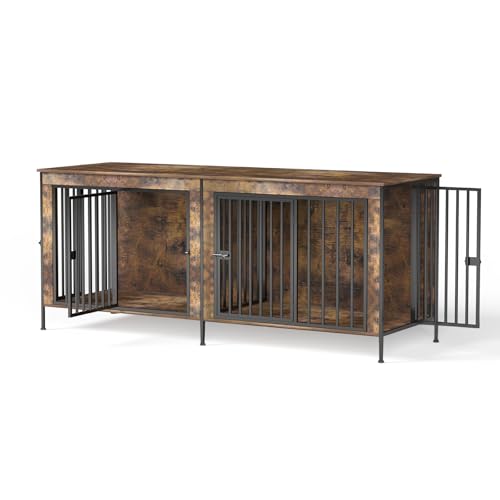 Dog Crate Furniture 78" Heavy Duty for 2 Large Dog (78.0"L x 27.5"W x 33.0"H)
