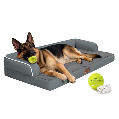Orthopedic Waterproof Jumbo Dog Bed for Giant Dogs (Dark Grey / 48"L x 33"W x 8"Th)