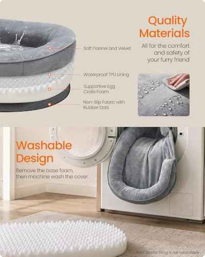 Orthopedic Dog Bed (M: 30"L x 20"W x 7"Th / Light Gray)