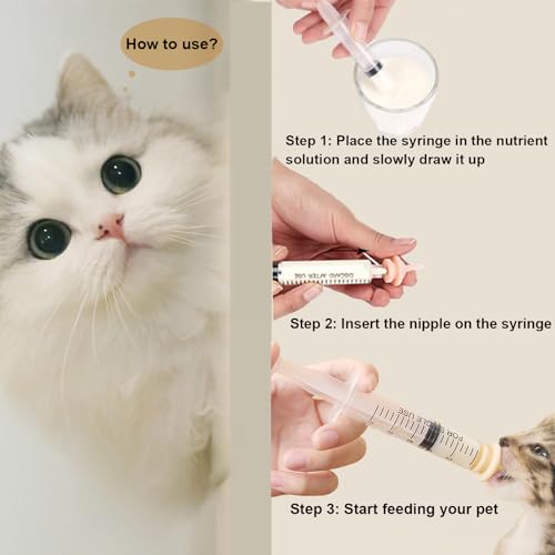 Pet Feeder Syringe (2x10ml Feeder &1S+1M+2L Nipples)