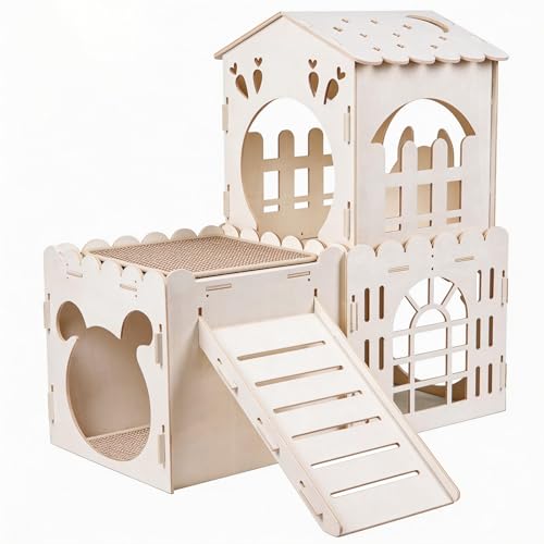Large Rabbit House with 2PCS Rabbit Scratch Mat