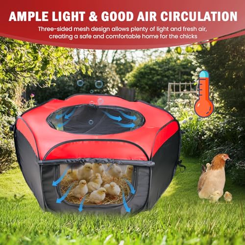 Brooder Box for Chick Starter Kit (Chicken Brooder Tent,Red)