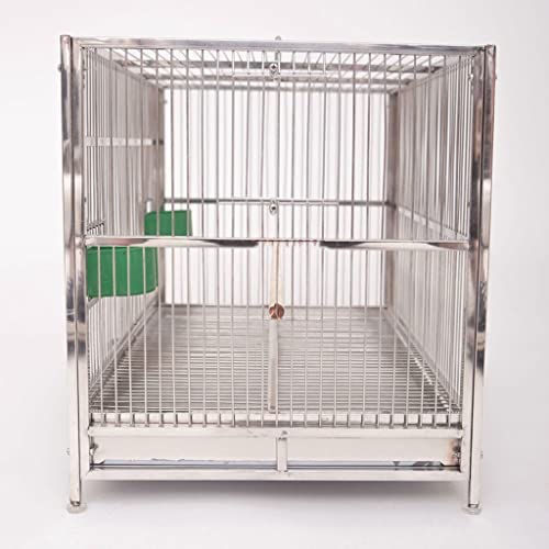 Stainless Steel Bird Cage Metal Rectangle Bird Cage Parrot Bird Cage Outdoor Large Bird Cage with Tray Pet Supplies