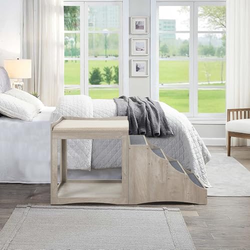 Large Pet Bunk Bed with Removable Step for Dogs and Cats (Grey / Large)