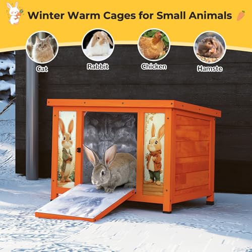 24" Bunny Hutch for Outdoor & Indoor Use (Orange with Warm / Middle)