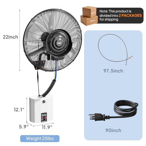 20inch Wall Mount Misting Fan with BLDC Motor