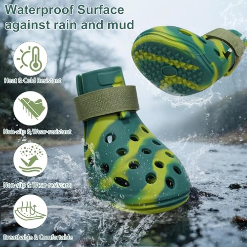 Dog Shoes for Hot Pavement (Green / M)