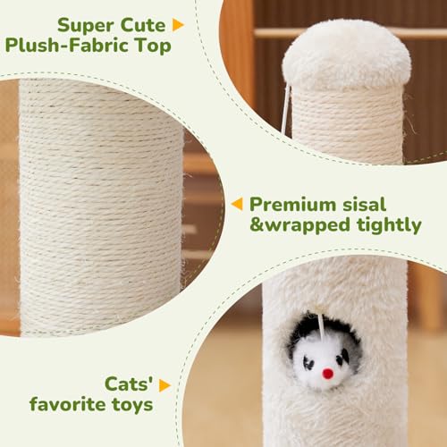 Funny Cat Scratching Posts Sturdy Scratcher Posts 23'' Off White (Off White / 23‘’)